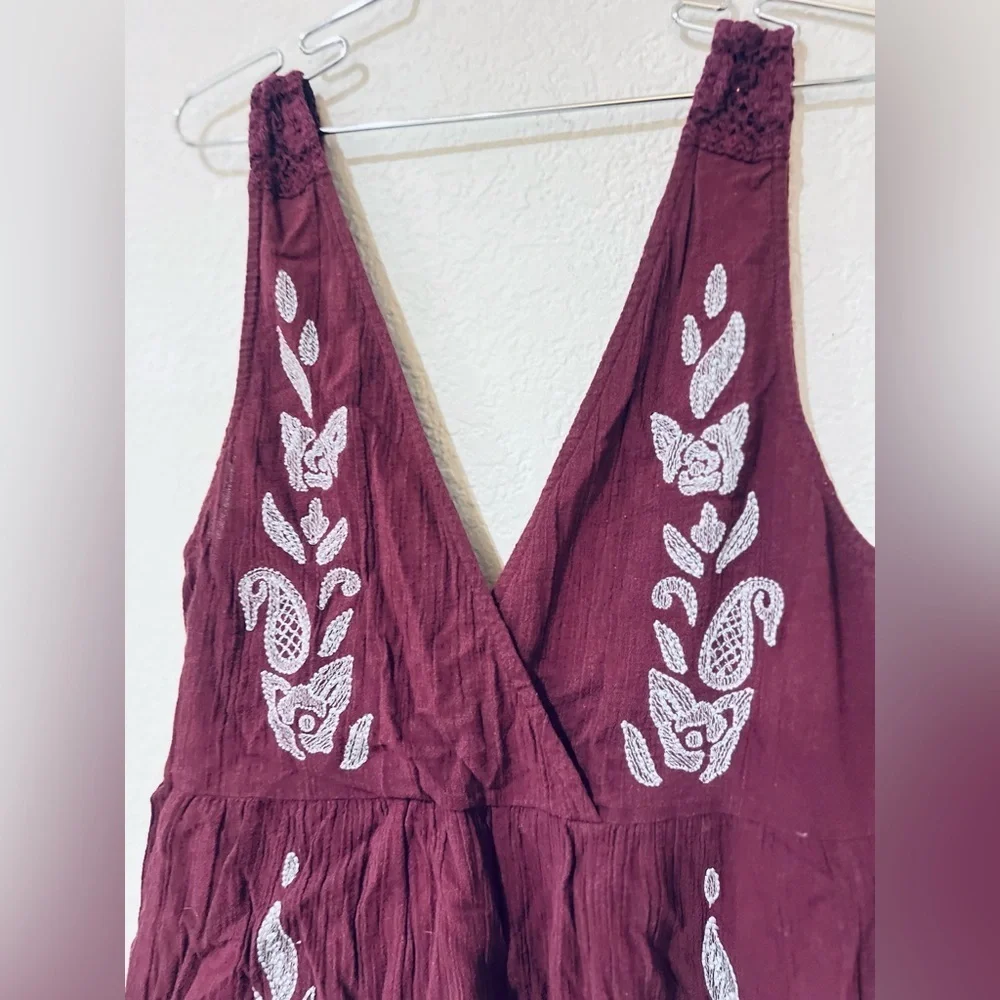 FREE PEOPLE Intimately Songbird Embroidered Romper Gauze Women's XS